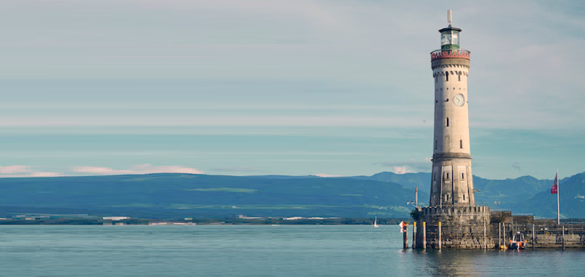 Hafen mit Leuchtturm in Lindau